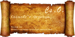 Csiszér Orsolya névjegykártya