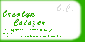 orsolya csiszer business card