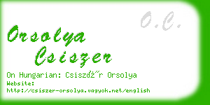 orsolya csiszer business card